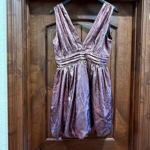 NWOT Metallic Pink Bubble Dress